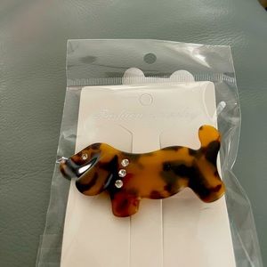 Cute Tortoise Look Dog Hair Clip W Rhinestone Collar